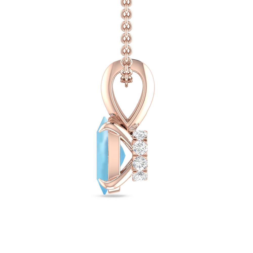 Rose Gold - Aquamarine