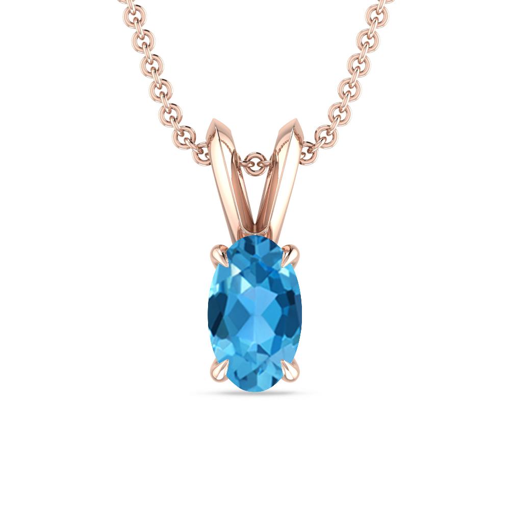 Rose Gold - Blue Topaz