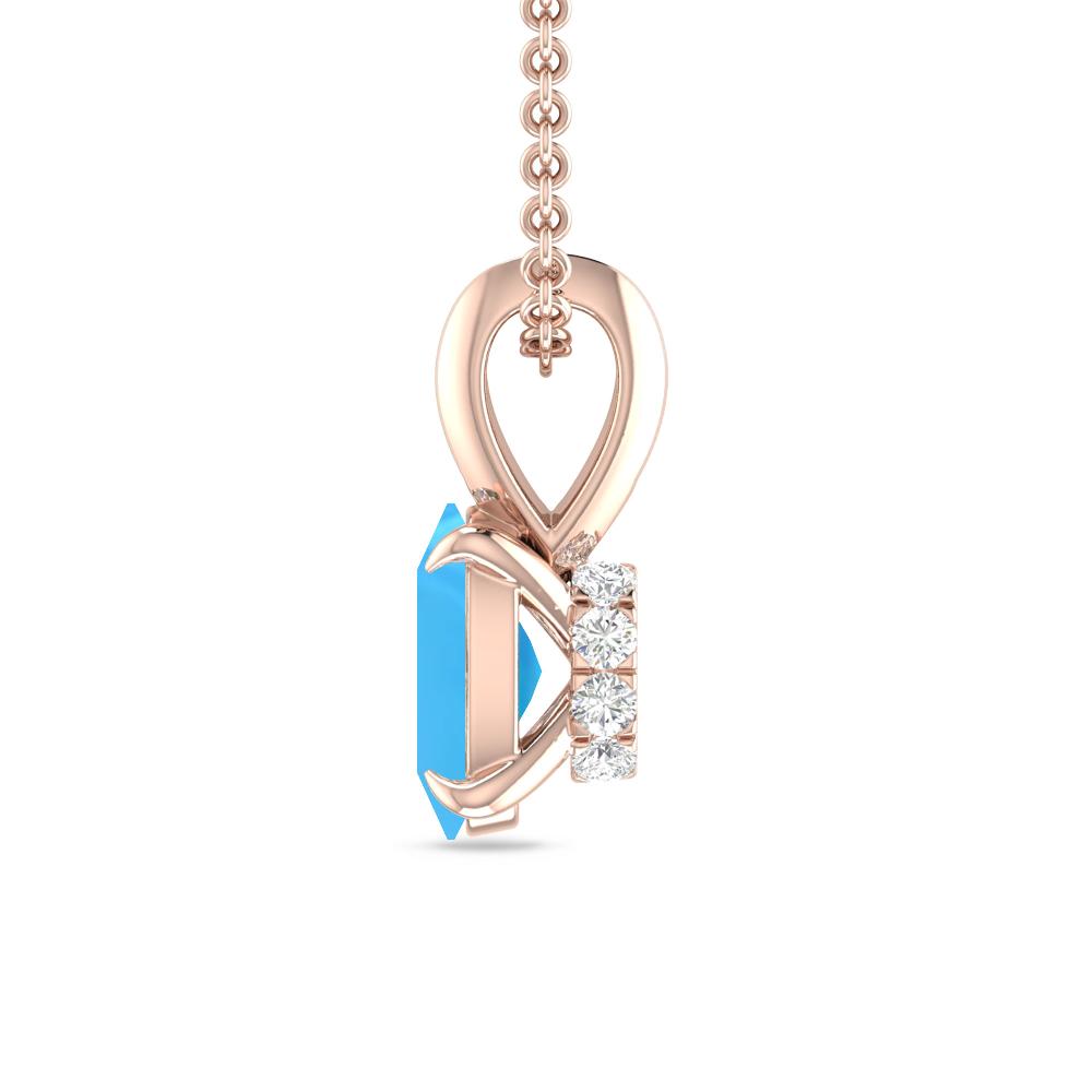 Rose Gold - Blue Topaz