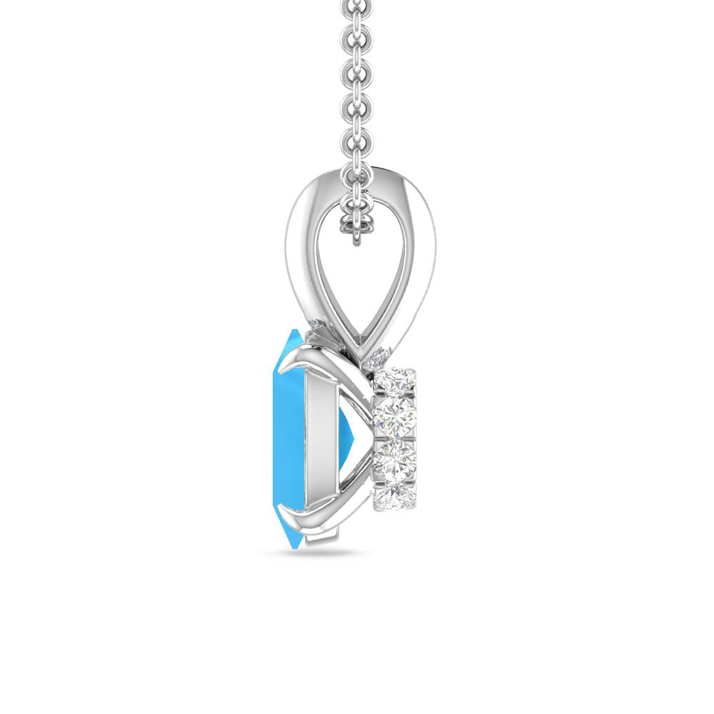 White Gold - Blue Topaz