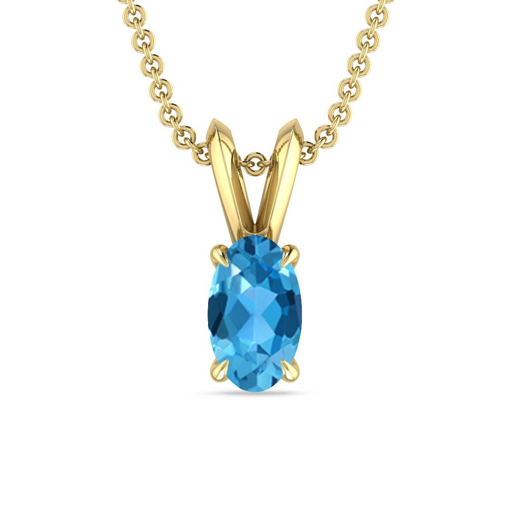 Yellow Gold - Blue Topaz