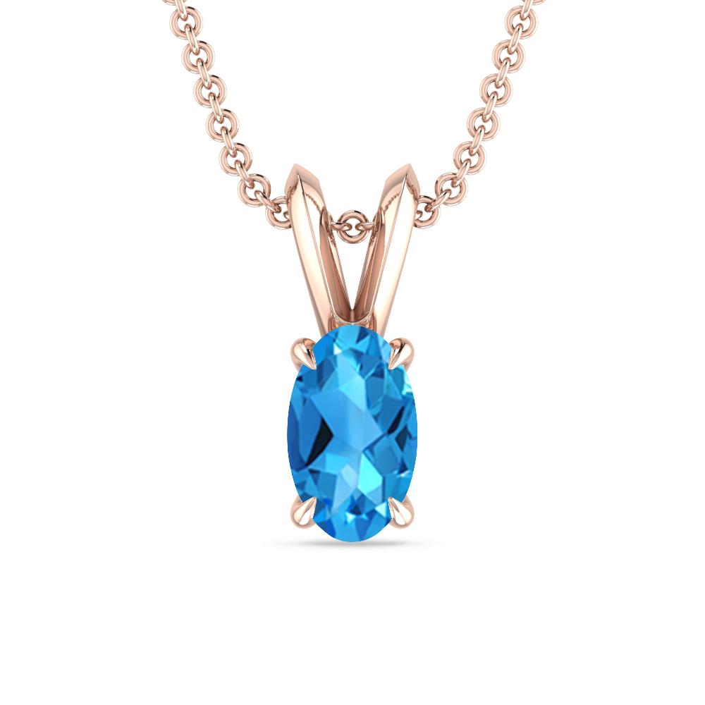 Rose Gold - Blue Topaz