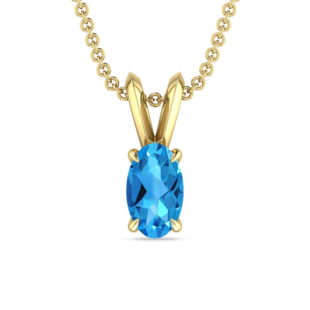 Yellow Gold - Blue Topaz