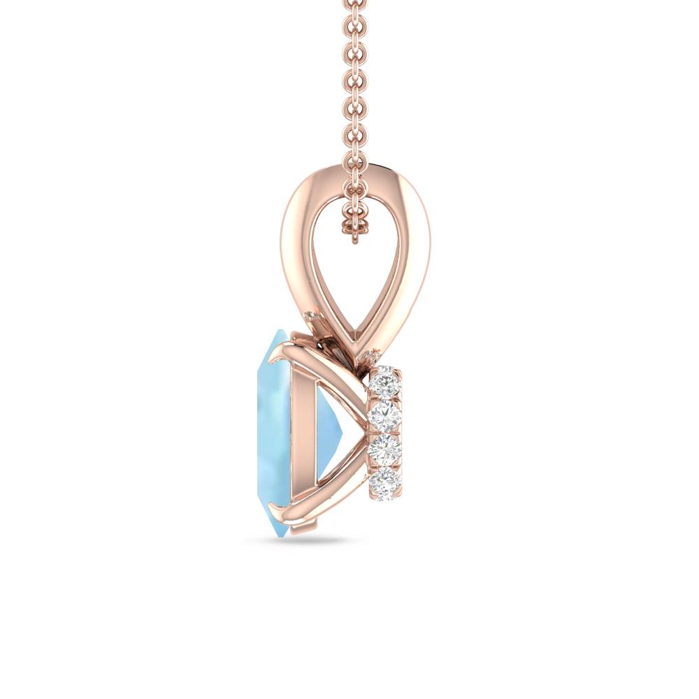 Rose Gold - Aquamarine