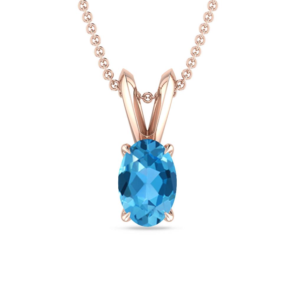 Rose Gold - Blue Topaz