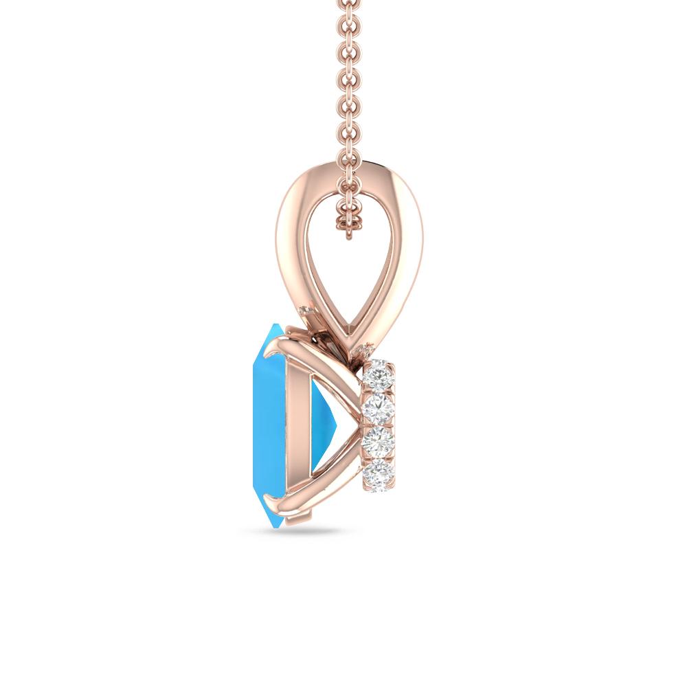 Rose Gold - Blue Topaz