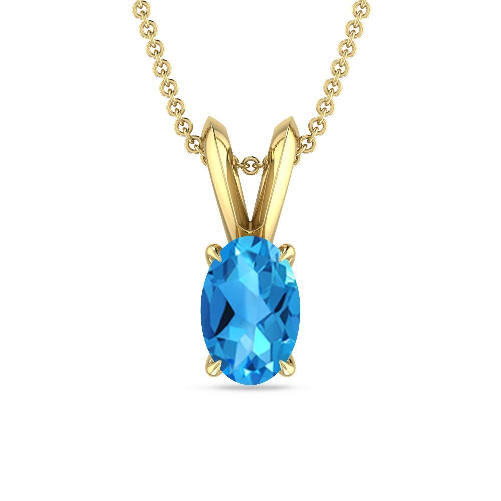 Yellow Gold - Blue Topaz