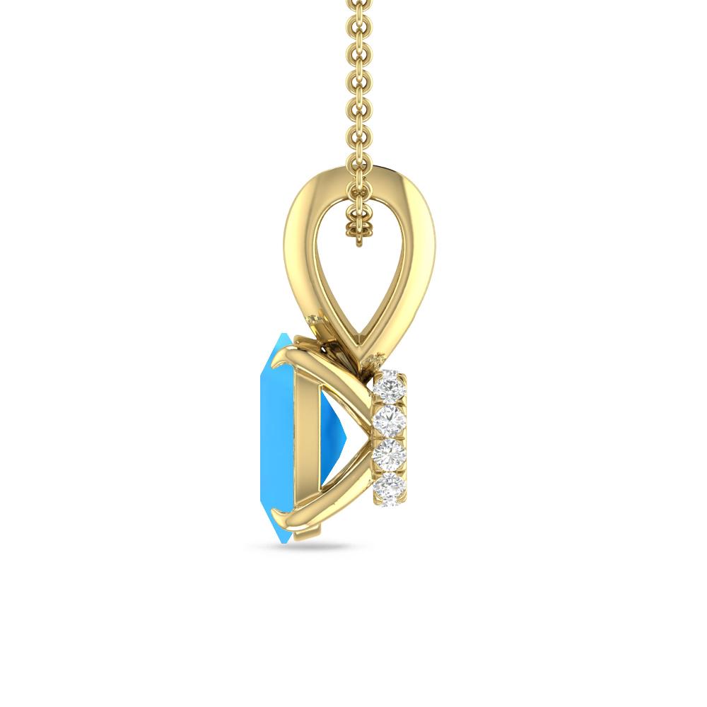 Yellow Gold - Blue Topaz