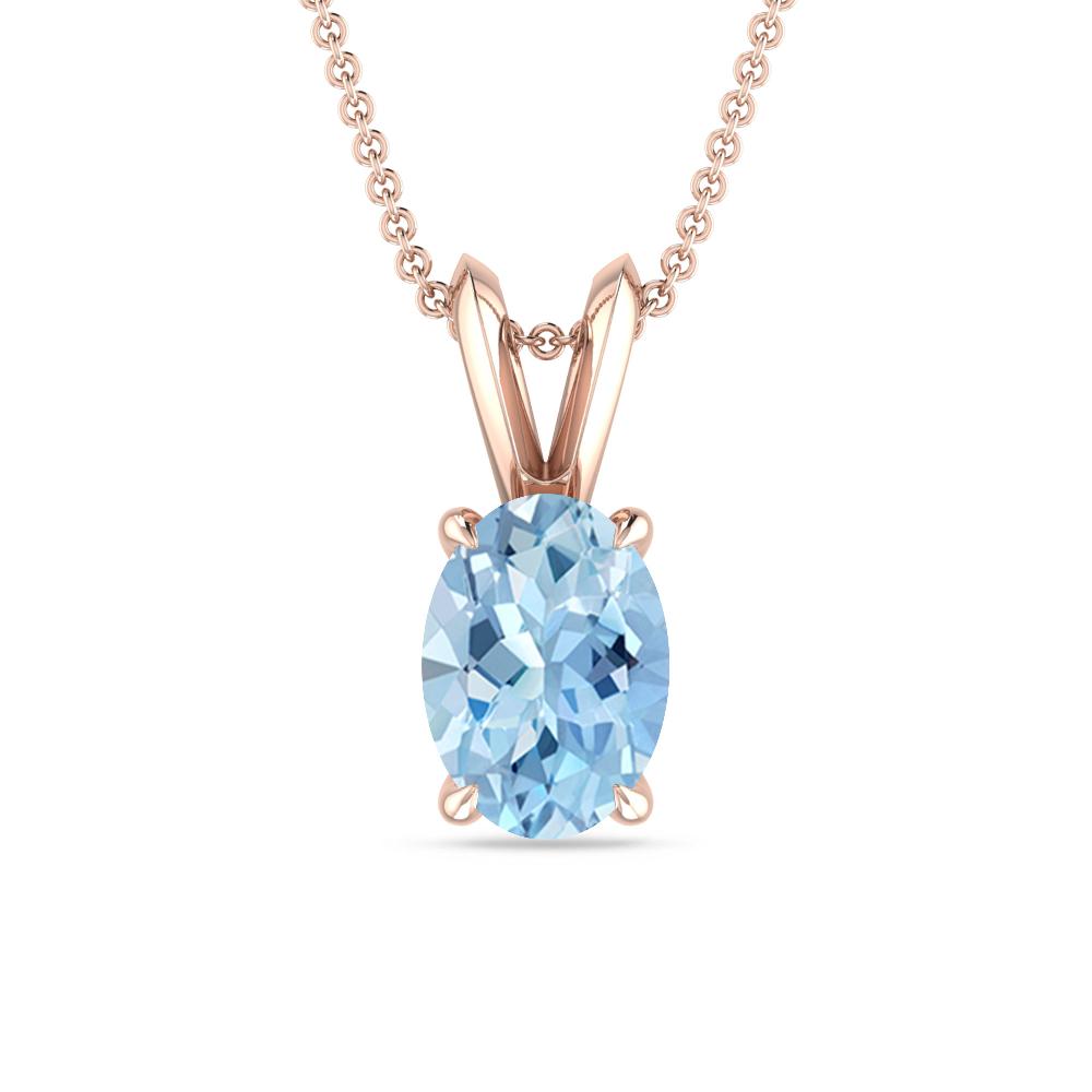 Rose Gold - Aquamarine