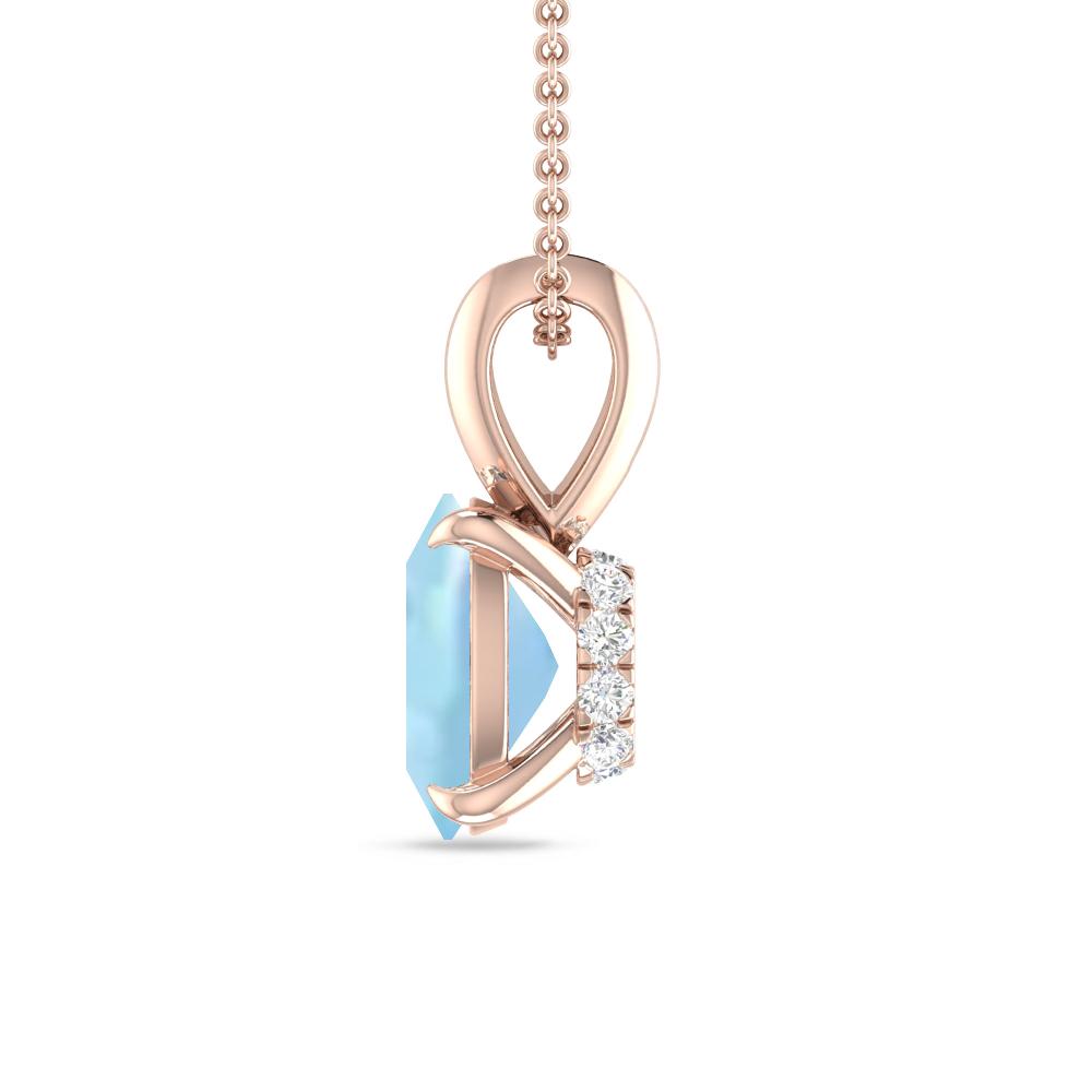 Rose Gold - Aquamarine