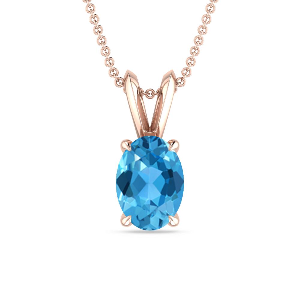 Rose Gold - Blue Topaz