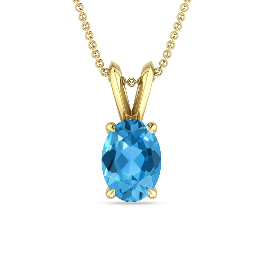 Yellow Gold - Blue Topaz