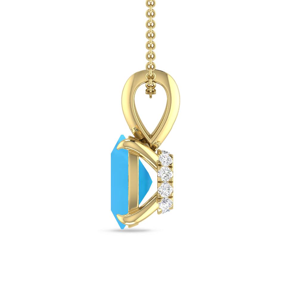 Yellow Gold - Blue Topaz