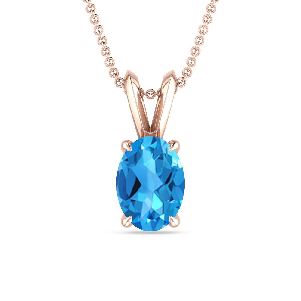 Rose Gold - Blue Topaz