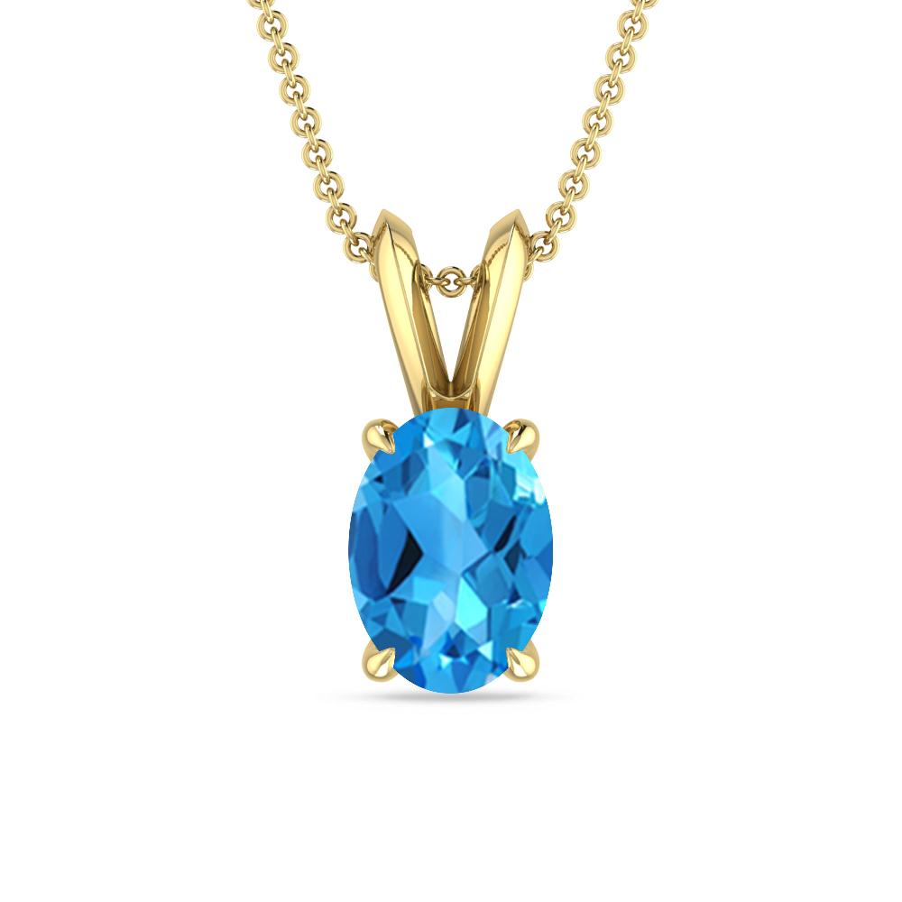 Yellow Gold - Blue Topaz