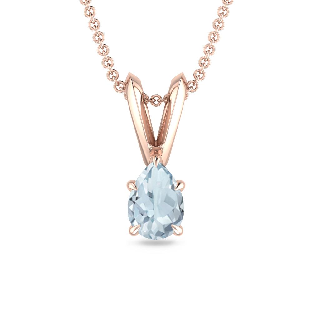 Rose Gold - Aquamarine