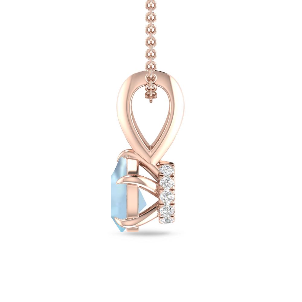 Rose Gold - Aquamarine