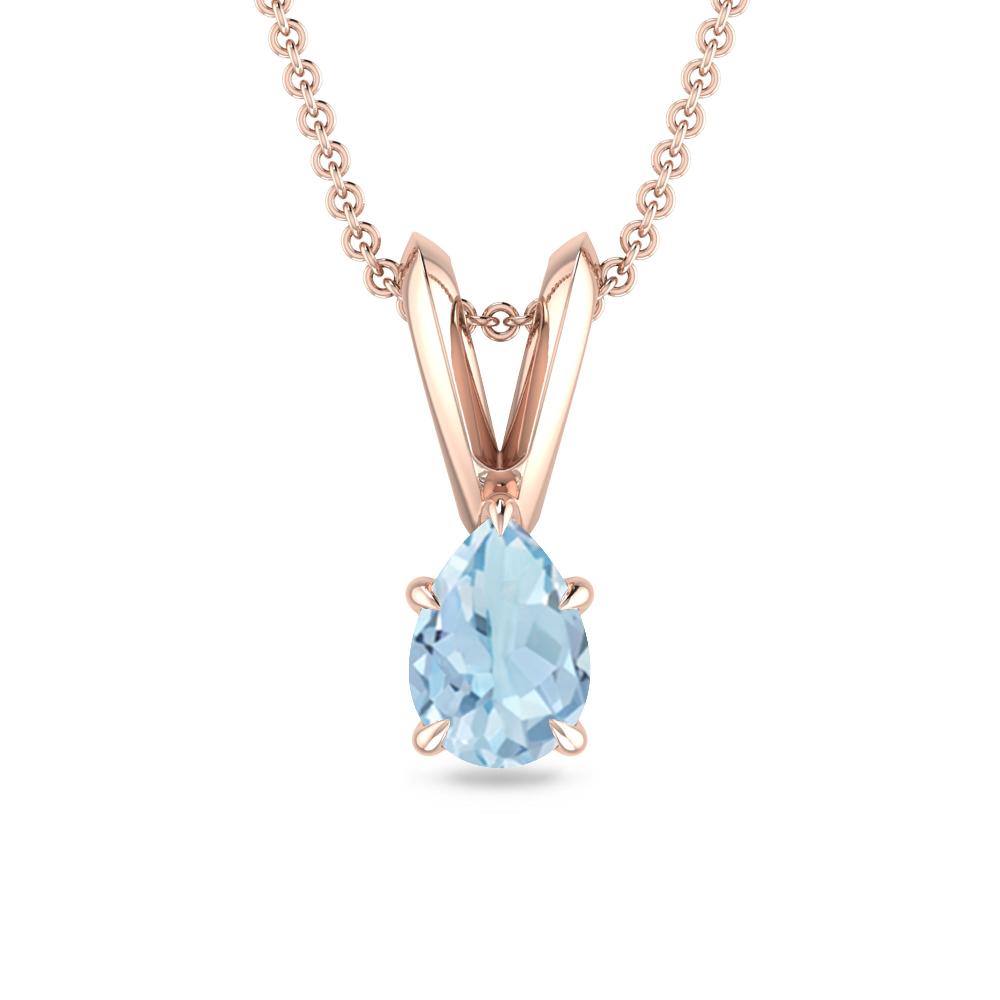 Rose Gold - Aquamarine