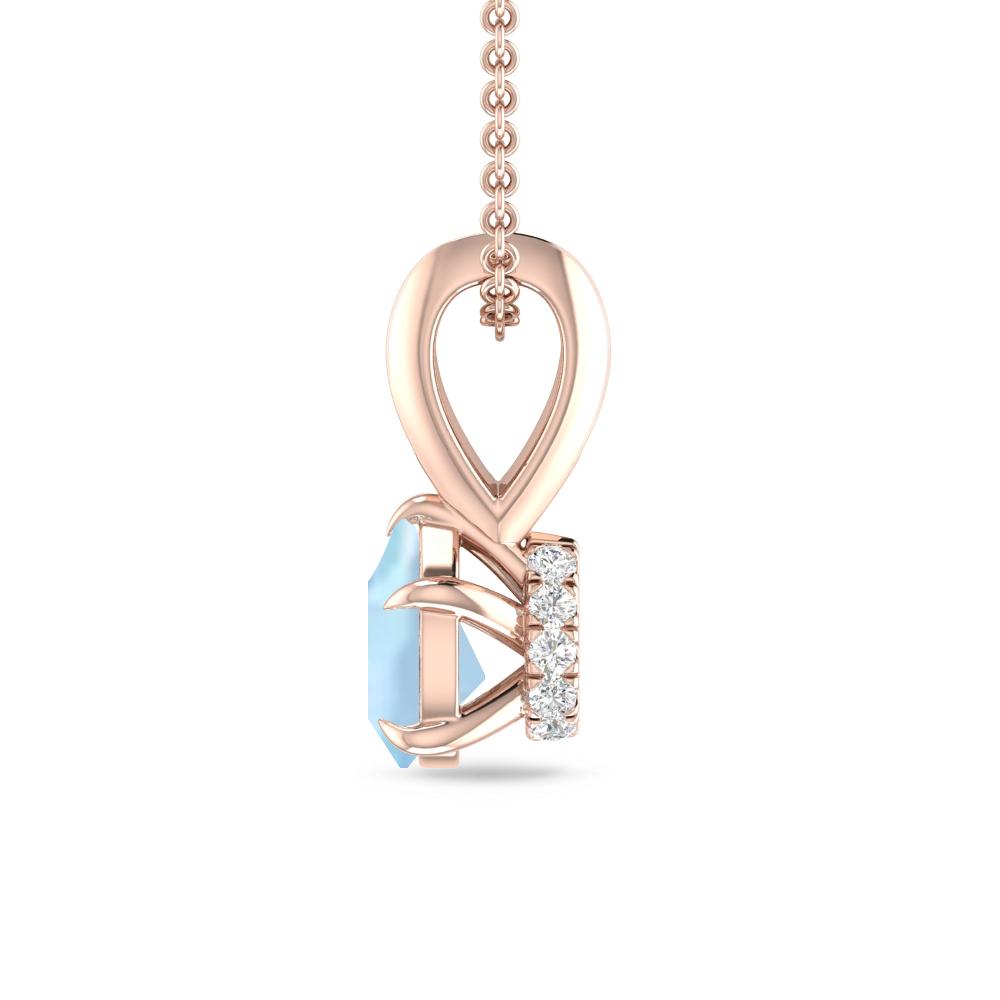 Rose Gold - Aquamarine