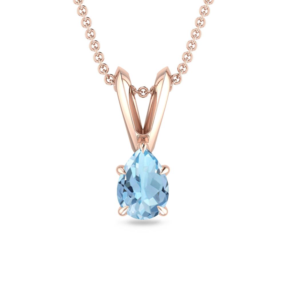 Rose Gold - Aquamarine