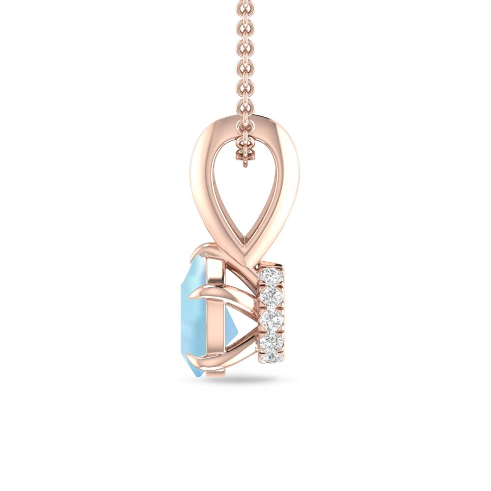 Rose Gold - Aquamarine