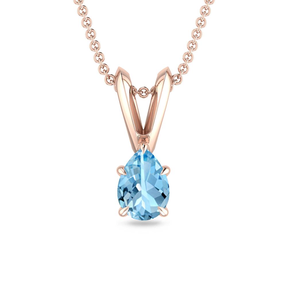 Rose Gold - Aquamarine