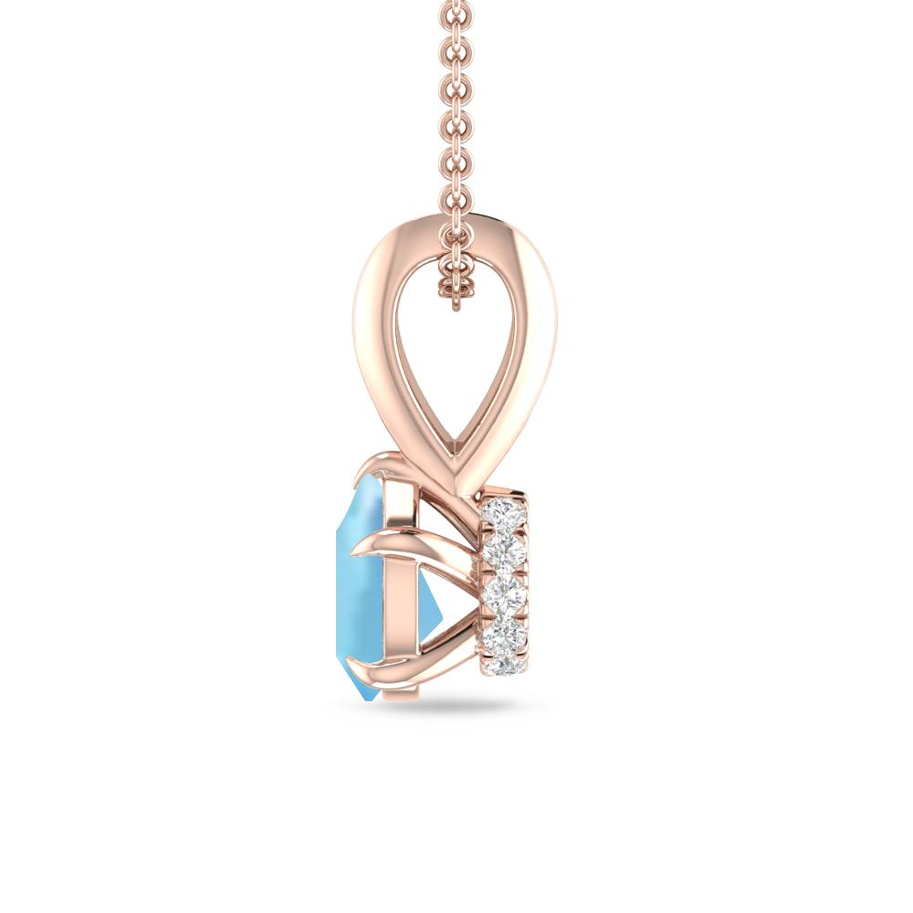 Rose Gold - Aquamarine