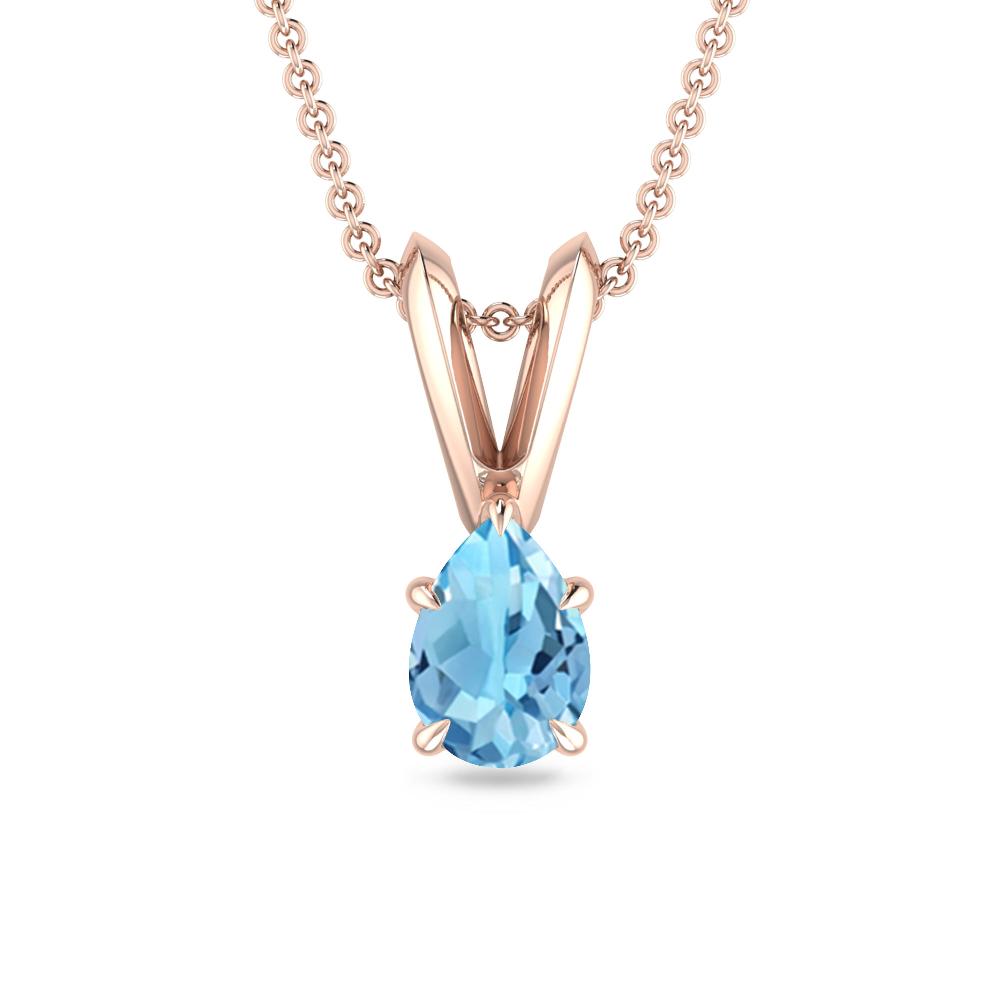 Rose Gold - Blue Topaz