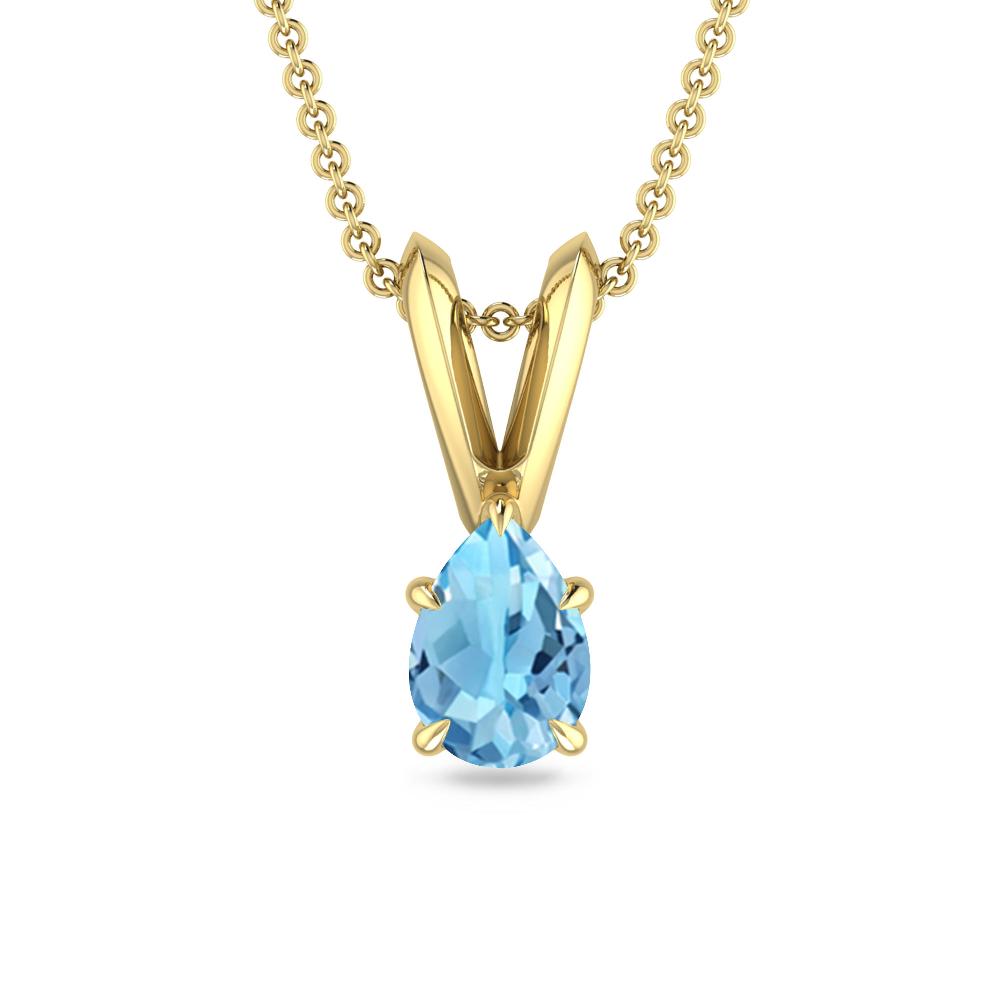 Yellow Gold - Blue Topaz