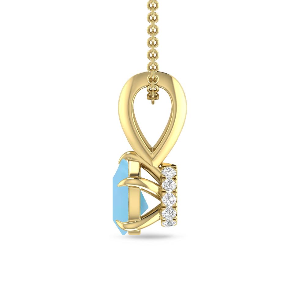 Yellow Gold - Blue Topaz