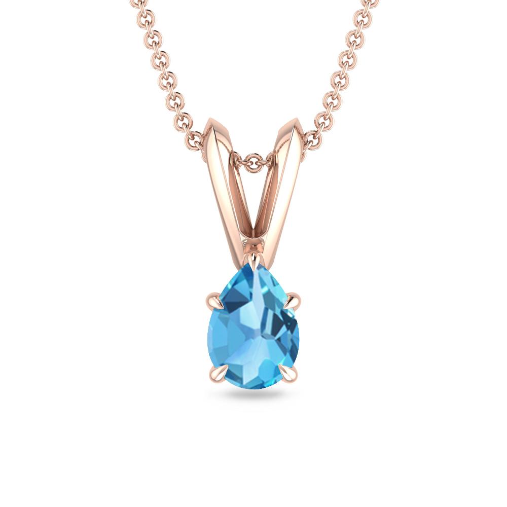 Rose Gold - Blue Topaz