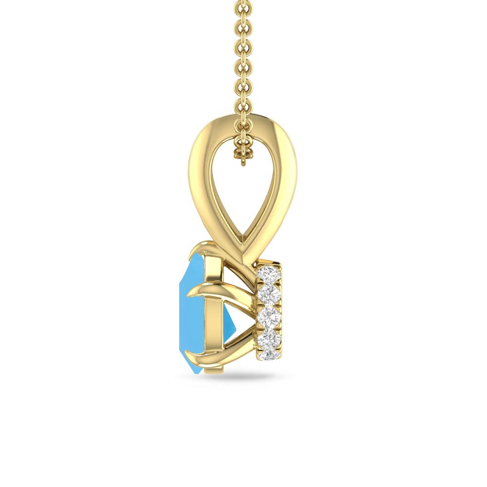 Yellow Gold - Blue Topaz