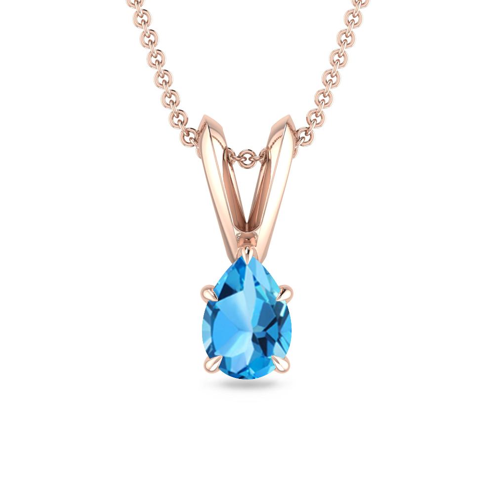 Rose Gold - Blue Topaz