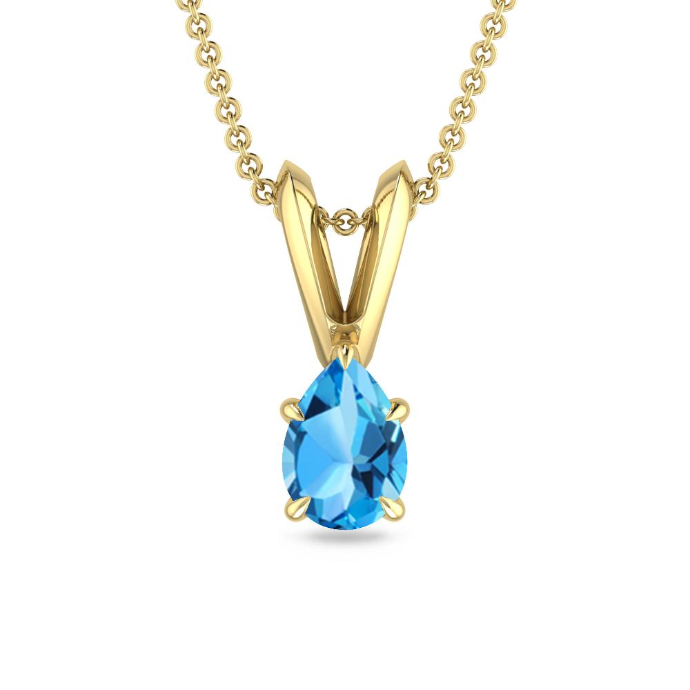 Yellow Gold - Blue Topaz