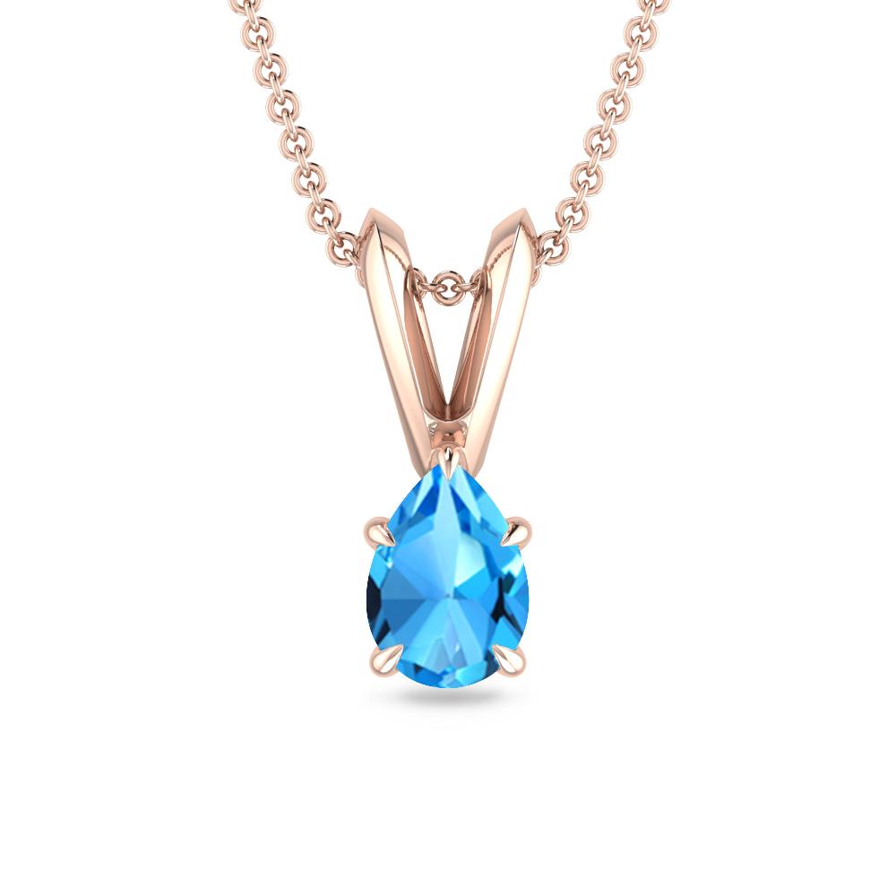 Rose Gold - Blue Topaz