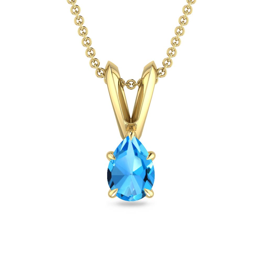 Yellow Gold - Blue Topaz