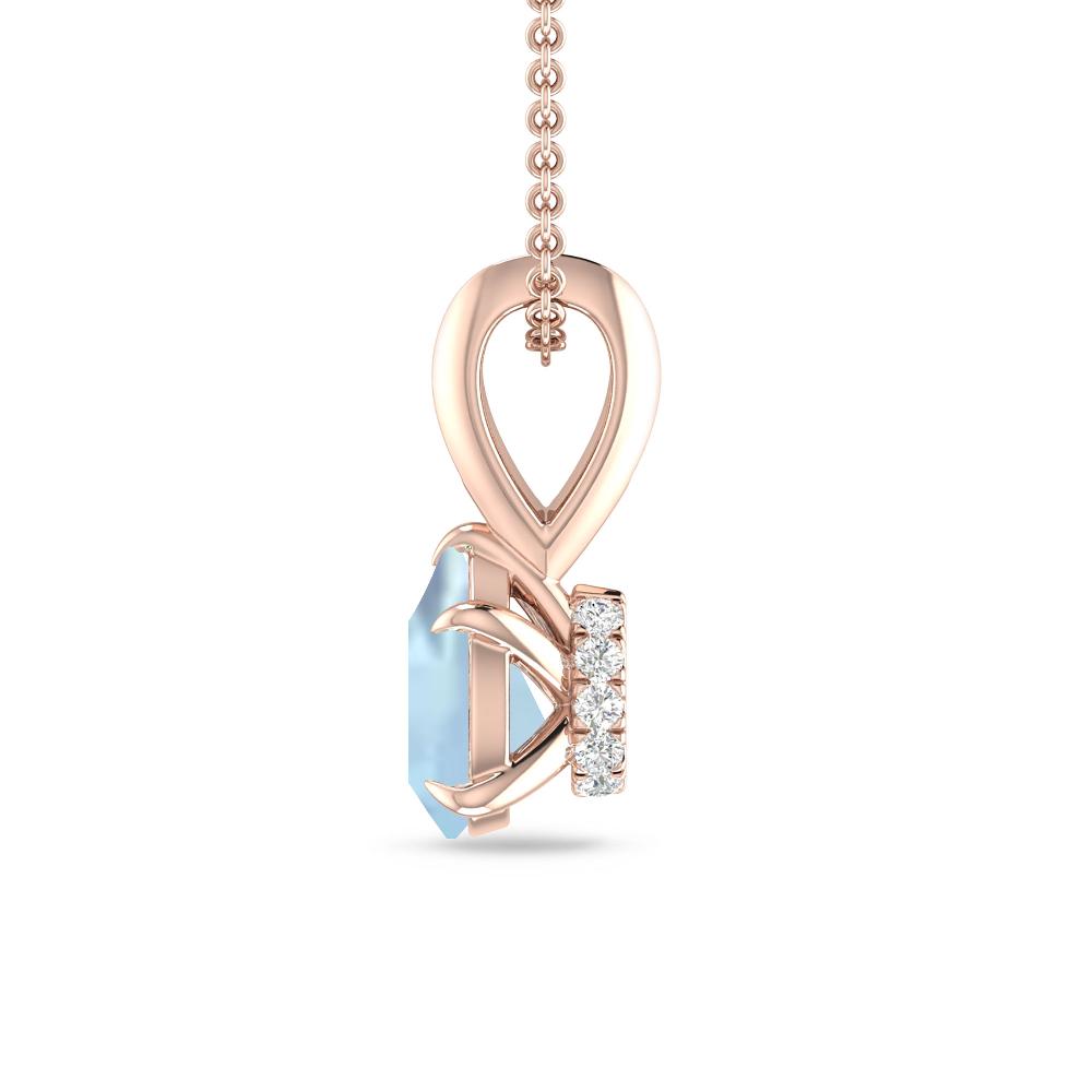 Rose Gold - Aquamarine