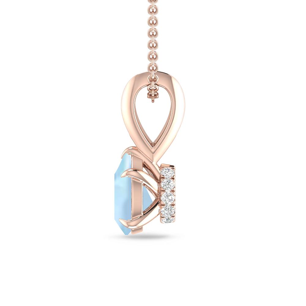 Rose Gold - Aquamarine