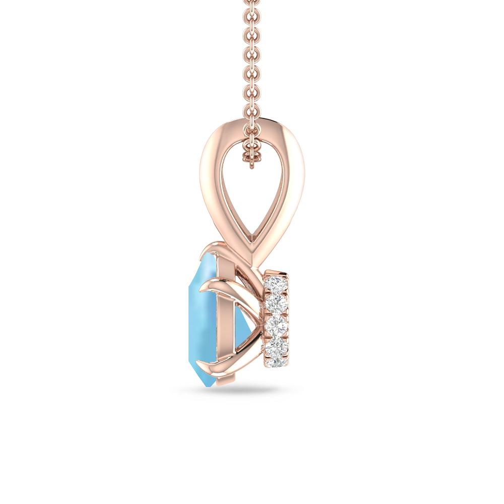 Rose Gold - Aquamarine