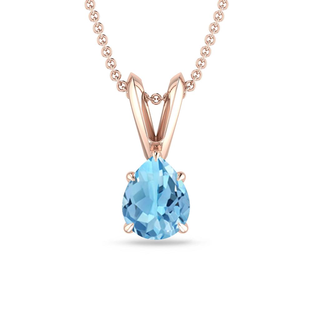 Rose Gold - Blue Topaz