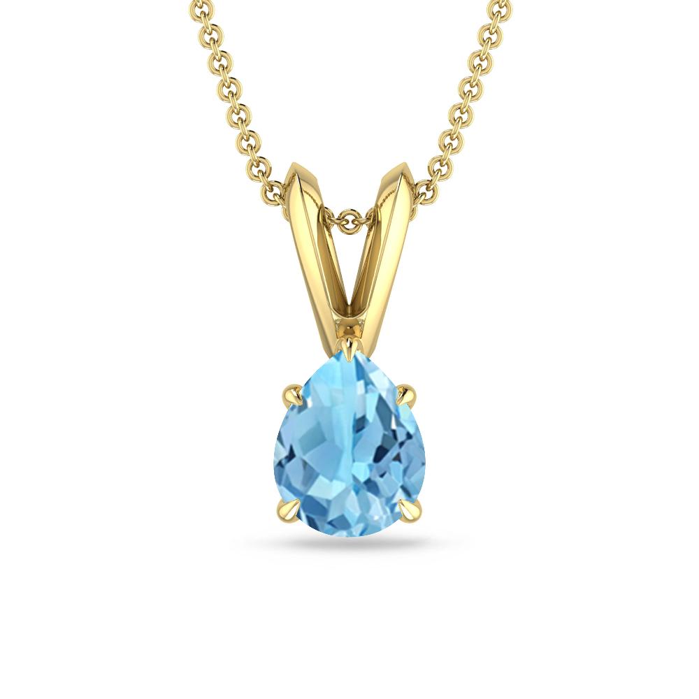 Yellow Gold - Blue Topaz