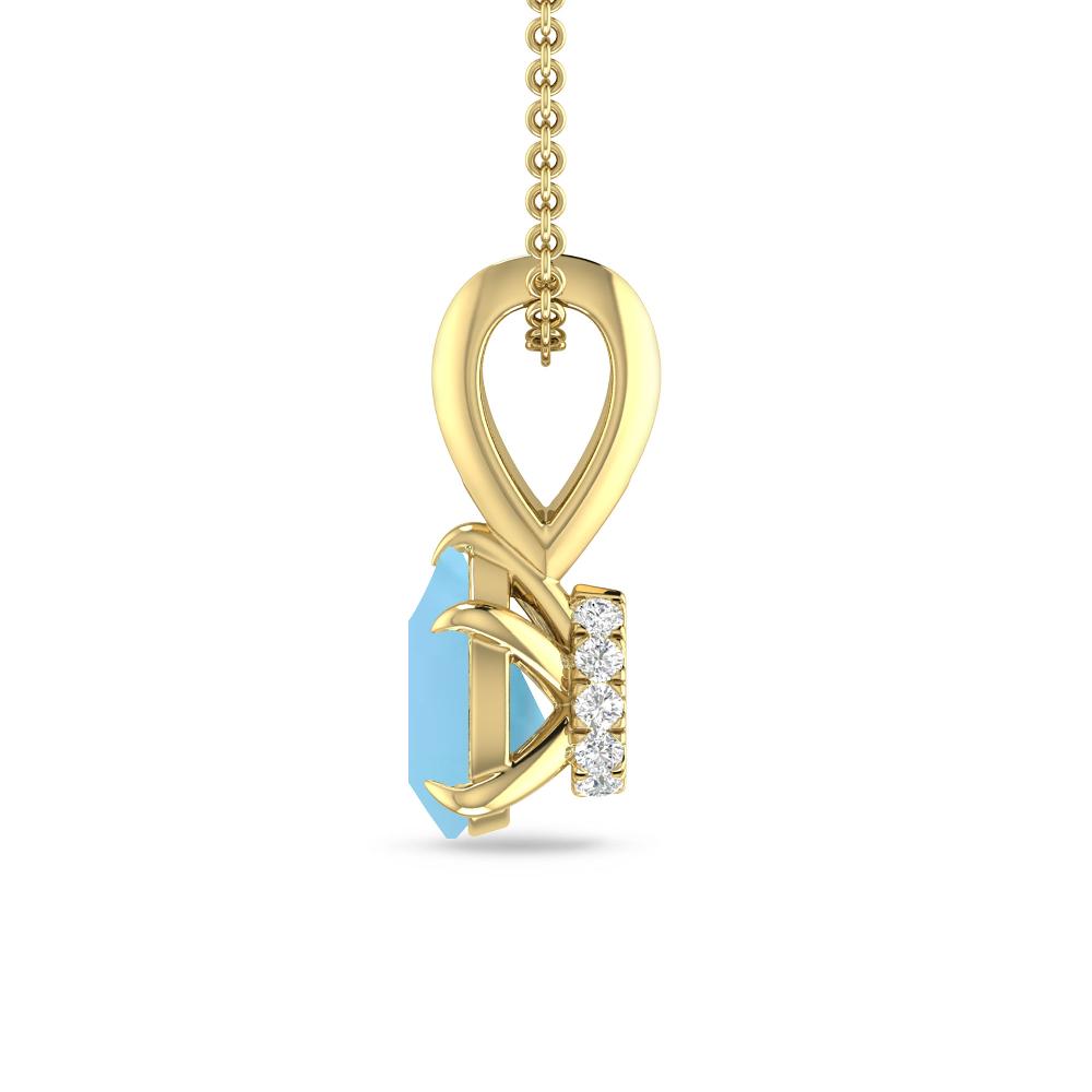 Yellow Gold - Blue Topaz