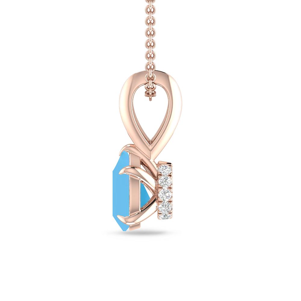 Rose Gold - Blue Topaz