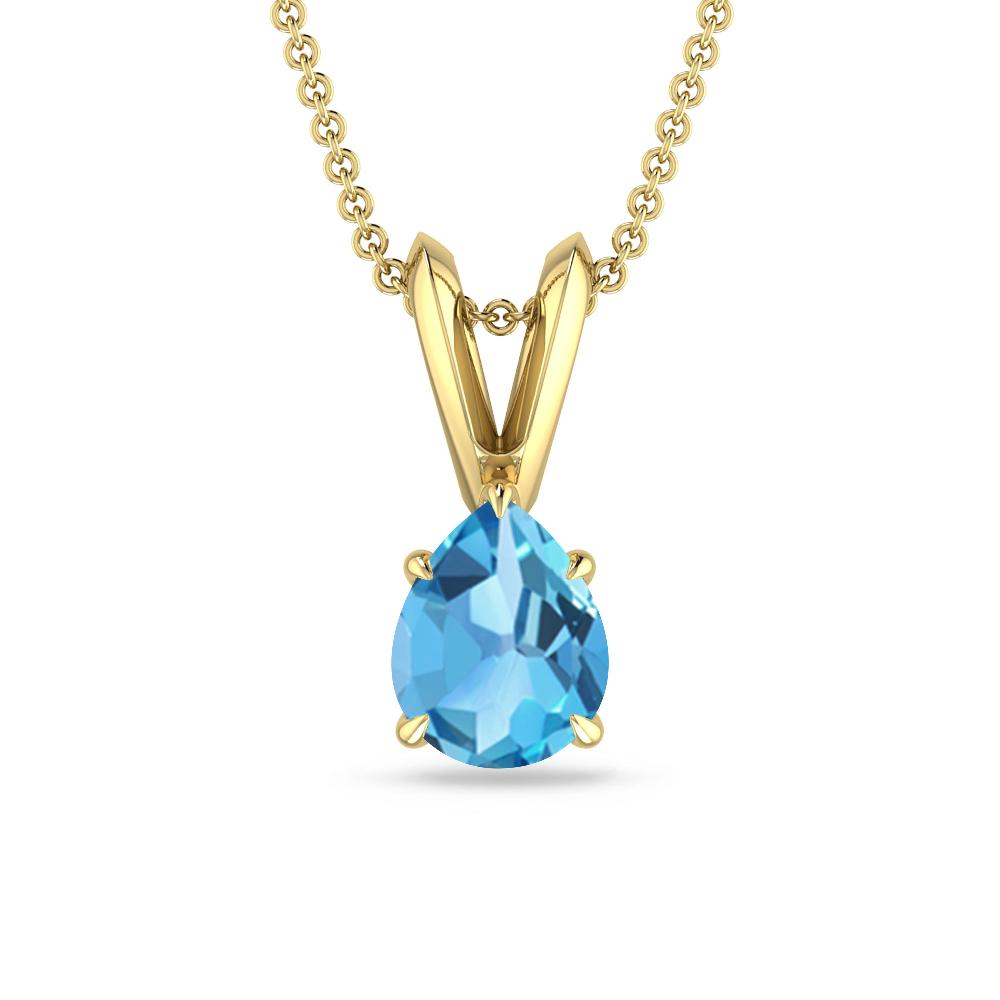 Yellow Gold - Blue Topaz