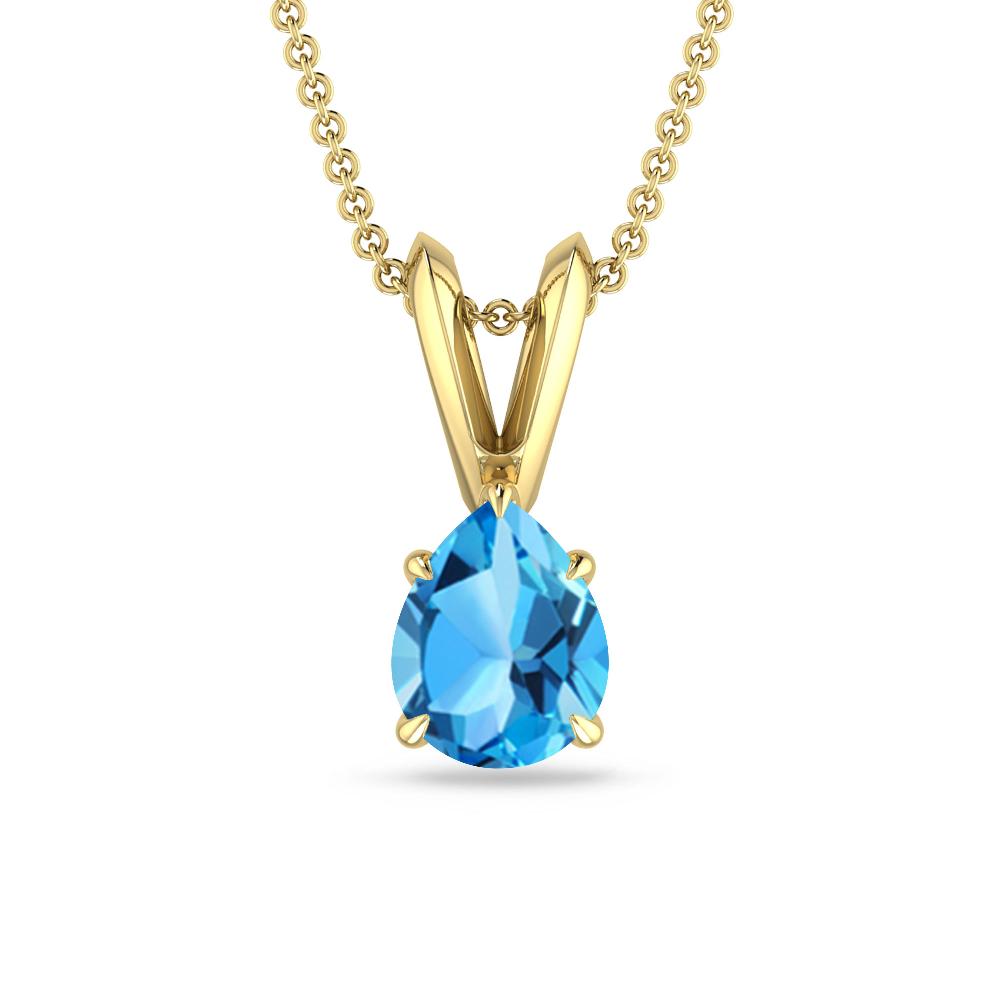 Yellow Gold - Blue Topaz