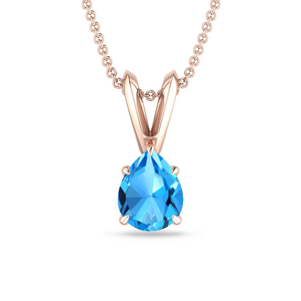 Rose Gold - Blue Topaz