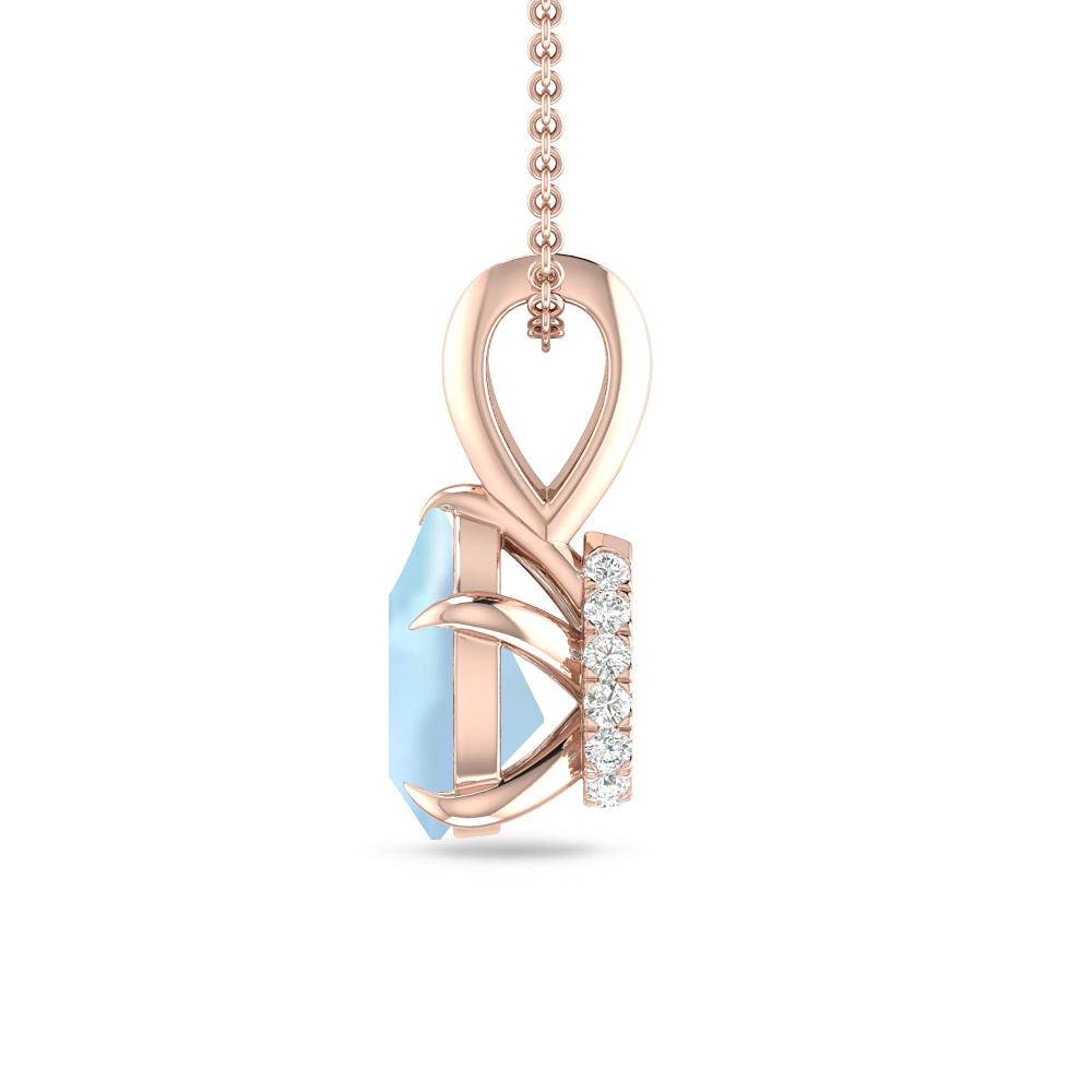 Rose Gold - Aquamarine