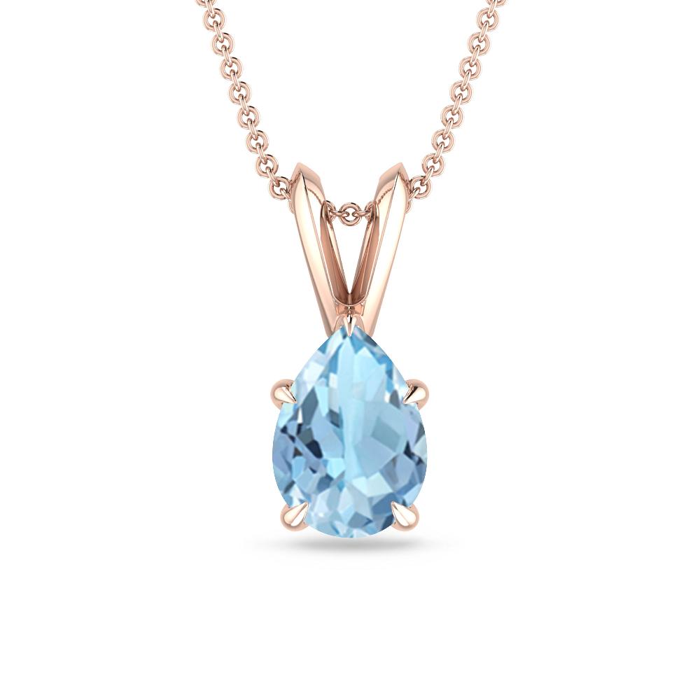 Rose Gold - Aquamarine