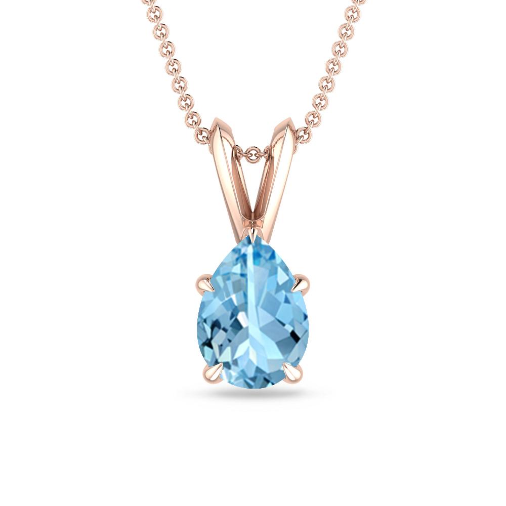 Rose Gold - Aquamarine