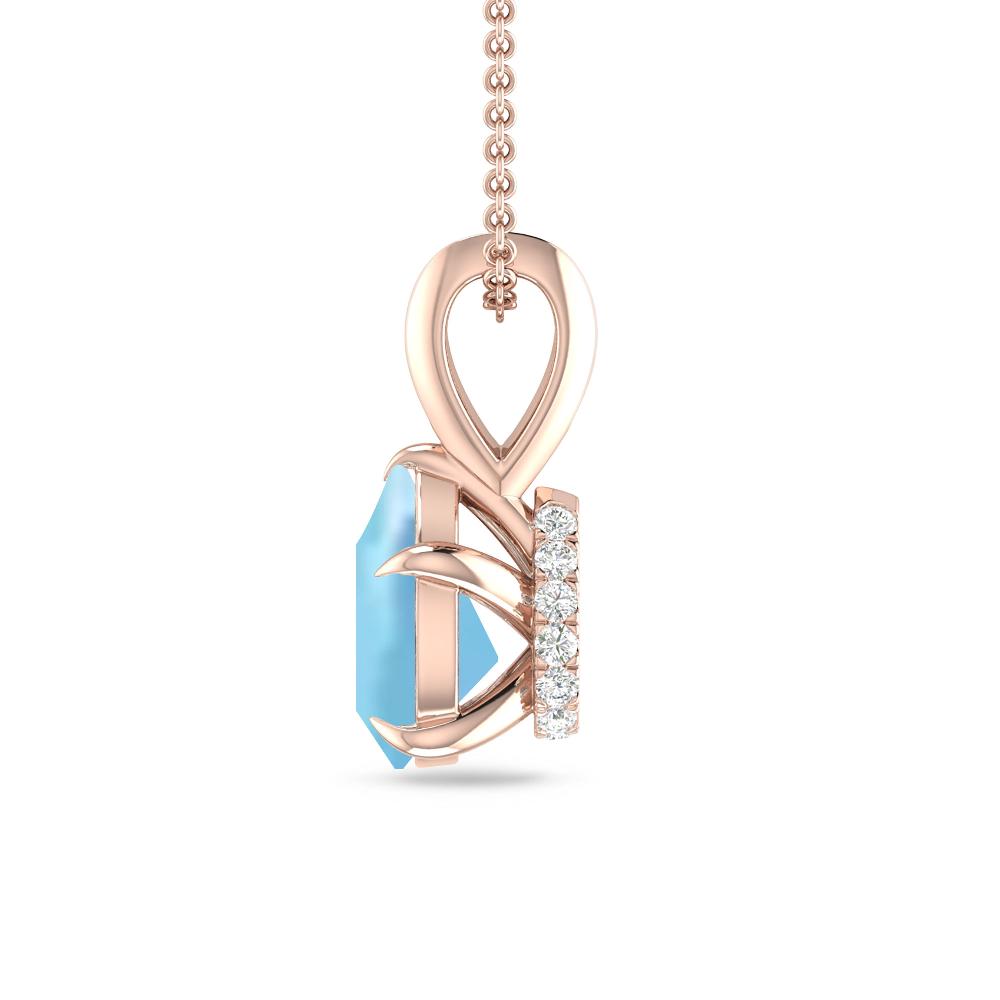 Rose Gold - Aquamarine